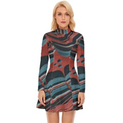 Dessert Land  pattern  All Over Print Design Long Sleeve Velour Longline Dress by coffeus