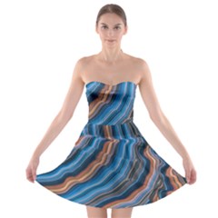 Dessert Waves  pattern  All Over Print Design Strapless Bra Top Dress by coffeus