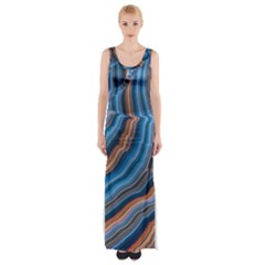 Dessert Waves  pattern  All Over Print Design Thigh Split Maxi Dress by coffeus