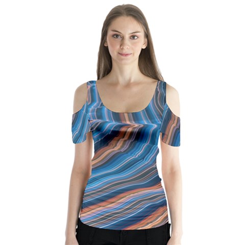 Dessert Waves  pattern  All Over Print Design Butterfly Sleeve Cutout T-shirt  by coffeus