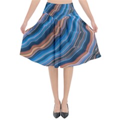 Dessert Waves  pattern  All Over Print Design Flared Midi Skirt by coffeus