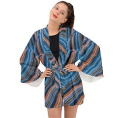 Dessert Waves  pattern  All Over Print Design Long Sleeve Kimono by coffeus