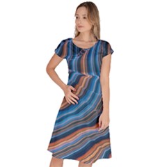 Dessert Waves  pattern  All Over Print Design Classic Short Sleeve Dress by coffeus