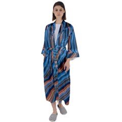 Dessert Waves  pattern  All Over Print Design Maxi Satin Kimono by coffeus