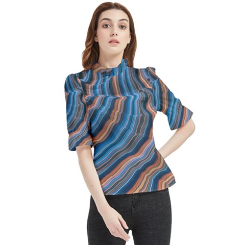 Dessert Waves  pattern  All Over Print Design Frill Neck Blouse by coffeus