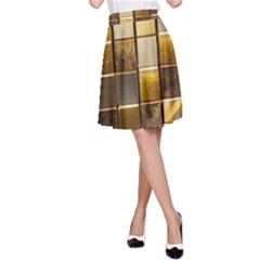 Golden Mosaic Tiles  A-line Skirt by essentialimage