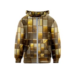 Golden Mosaic Tiles  Kids  Zipper Hoodie