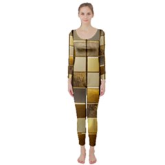 Golden Mosaic Tiles  Long Sleeve Catsuit by essentialimage