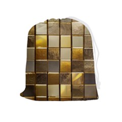 Golden Mosaic Tiles  Drawstring Pouch (xl) by essentialimage