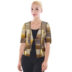 Golden Mosaic Tiles  Cropped Button Cardigan by essentialimage