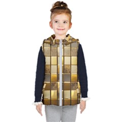 Golden Mosaic Tiles  Kids  Hooded Puffer Vest