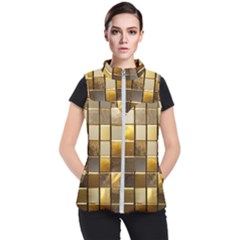 Golden Mosaic Tiles  Women s Puffer Vest