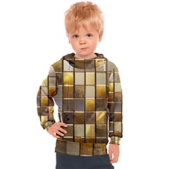 Golden Mosaic Tiles  Kids  Hooded Pullover by essentialimage