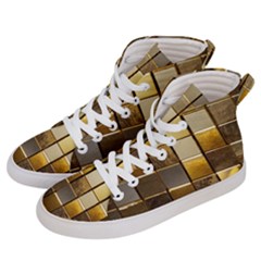 Golden Mosaic Tiles  Women s Hi-top Skate Sneakers by essentialimage