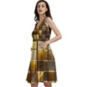 Golden Mosaic Tiles  Sleeveless V-Neck Skater Dress with Pockets View2