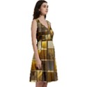 Golden Mosaic Tiles  Sleeveless V-Neck Skater Dress with Pockets View3