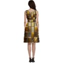 Golden Mosaic Tiles  Sleeveless V-Neck Skater Dress with Pockets View4