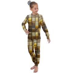 Golden Mosaic Tiles  Kids  Long Sleeve Set 