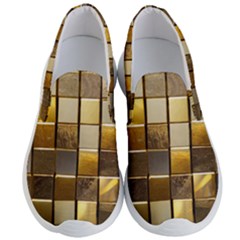 Golden Mosaic Tiles  Men s Lightweight Slip Ons by essentialimage