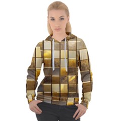 Golden Mosaic Tiles  Women s Overhead Hoodie