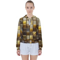 Golden Mosaic Tiles  Women s Tie Up Sweat