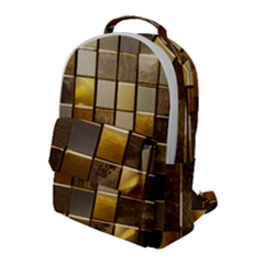 Golden Mosaic Tiles  Flap Pocket Backpack (large) by essentialimage