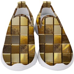 Golden Mosaic Tiles  Kids  Slip On Sneakers by essentialimage