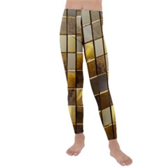 Golden Mosaic Tiles  Kids  Lightweight Velour Leggings by essentialimage