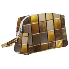 Golden Mosaic Tiles  Wristlet Pouch Bag (large) by essentialimage