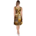 Golden Mosaic Tiles  Knee Length Skater Dress With Pockets View4