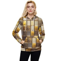 Golden Mosaic Tiles  Women s Lightweight Drawstring Hoodie