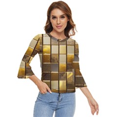 Golden Mosaic Tiles  Bell Sleeve Top