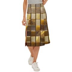 Golden Mosaic Tiles  Midi Panel Skirt by essentialimage