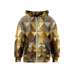 Golden Mosaic Tiles  Kids  Zipper Hoodie