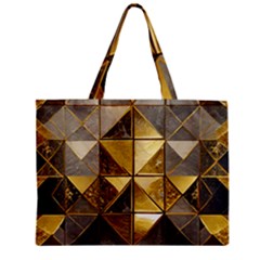 Golden Mosaic Tiles  Zipper Mini Tote Bag by essentialimage365