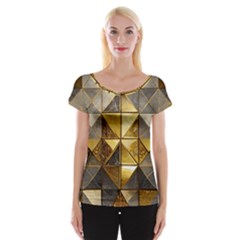 Golden Mosaic Tiles  Cap Sleeve Top by essentialimage365