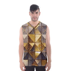 Golden Mosaic Tiles  Men s Basketball Tank Top by essentialimage365