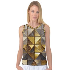 Golden Mosaic Tiles  Women s Basketball Tank Top by essentialimage365