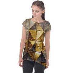 Golden Mosaic Tiles  Cap Sleeve High Low Top by essentialimage365