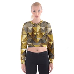 Golden Mosaic Tiles  Cropped Sweatshirt by essentialimage365