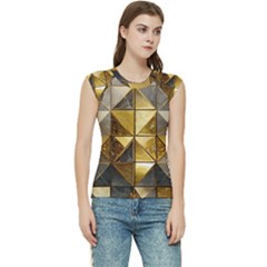 Golden Mosaic Tiles  Women s Raglan Cap Sleeve T-shirt by essentialimage365