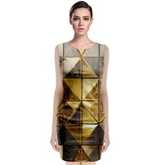 Golden Mosaic Tiles  Sleeveless Velvet Midi Dress