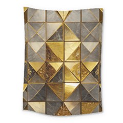 Golden Mosaic Tiles  Medium Tapestry