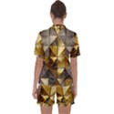 Golden Mosaic Tiles  Satin Short Sleeve Pajamas Set View2