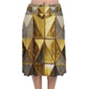 Golden Mosaic Tiles  Velvet Flared Midi Skirt View1