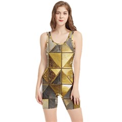 Golden Mosaic Tiles  Women s Wrestling Singlet by essentialimage365