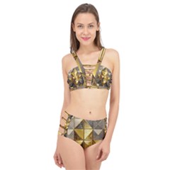 Golden Mosaic Tiles  Cage Up Bikini Set by essentialimage365