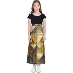 Golden Mosaic Tiles  Kids  Flared Maxi Skirt by essentialimage365