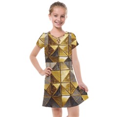 Golden Mosaic Tiles  Kids  Cross Web Dress by essentialimage365