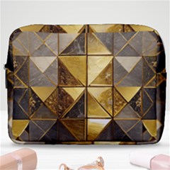 Golden Mosaic Tiles  Make Up Pouch (large) by essentialimage365